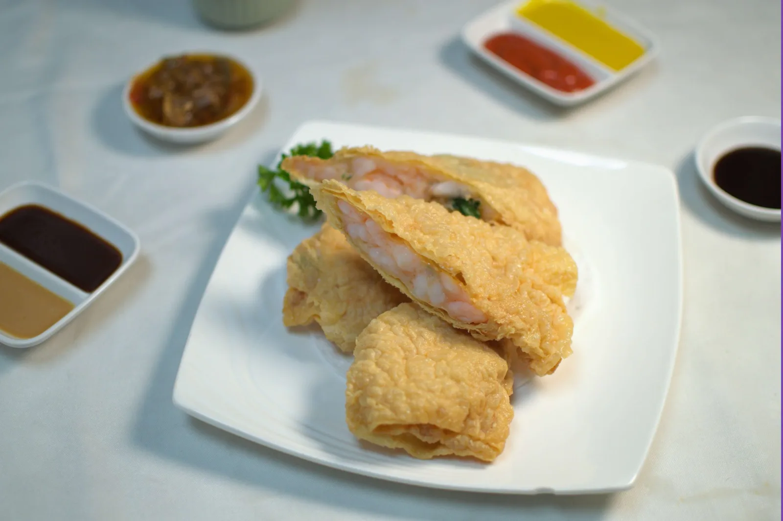 香煎豆苗腐皮卷