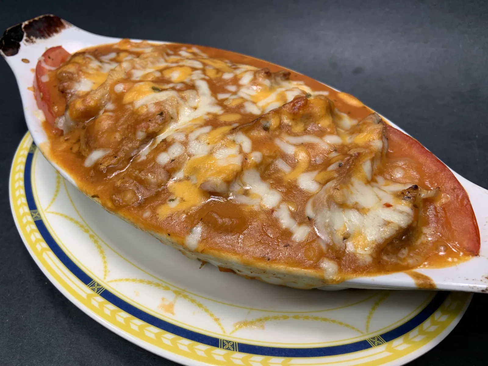 Cheesy Baked Chicken Steak with Savoury Tomato Sauce